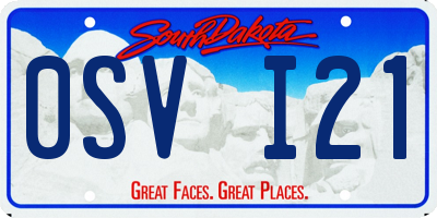 SD license plate 0SVI21
