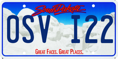 SD license plate 0SVI22