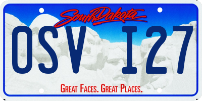 SD license plate 0SVI27