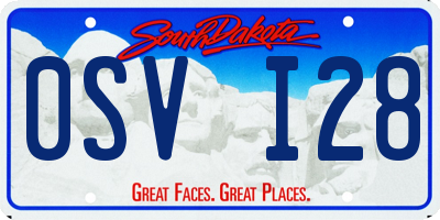 SD license plate 0SVI28