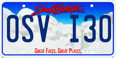 SD license plate 0SVI30