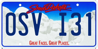 SD license plate 0SVI31