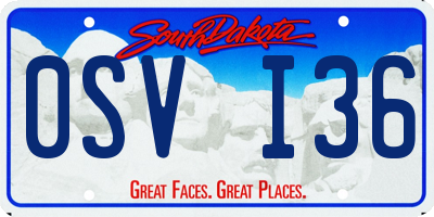 SD license plate 0SVI36