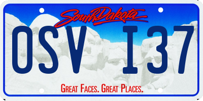 SD license plate 0SVI37