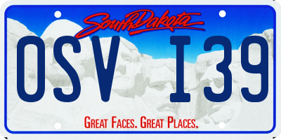 SD license plate 0SVI39