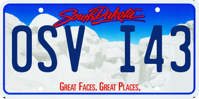 SD license plate 0SVI43