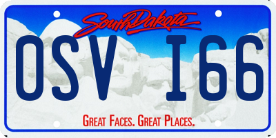 SD license plate 0SVI66