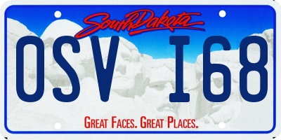 SD license plate 0SVI68