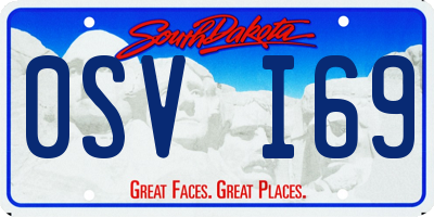 SD license plate 0SVI69