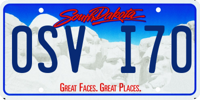 SD license plate 0SVI70
