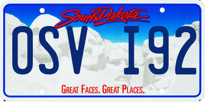SD license plate 0SVI92