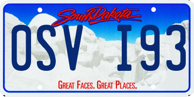 SD license plate 0SVI93