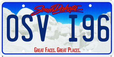 SD license plate 0SVI96