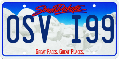 SD license plate 0SVI99
