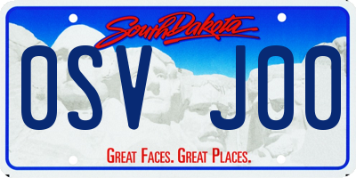 SD license plate 0SVJ00