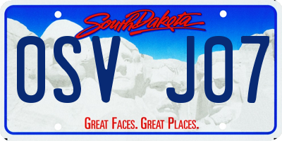 SD license plate 0SVJ07