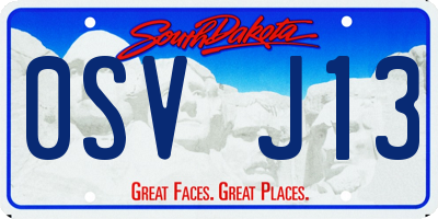 SD license plate 0SVJ13