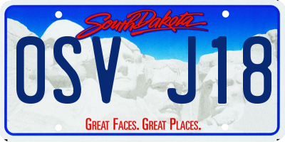 SD license plate 0SVJ18