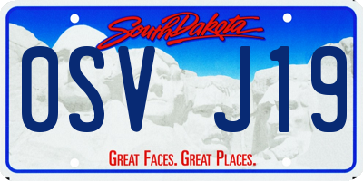 SD license plate 0SVJ19