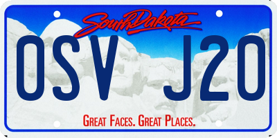 SD license plate 0SVJ20