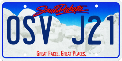 SD license plate 0SVJ21
