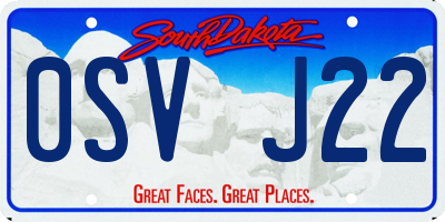 SD license plate 0SVJ22