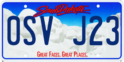 SD license plate 0SVJ23