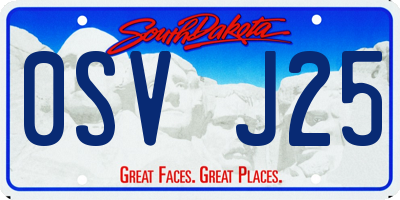 SD license plate 0SVJ25