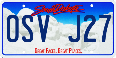 SD license plate 0SVJ27