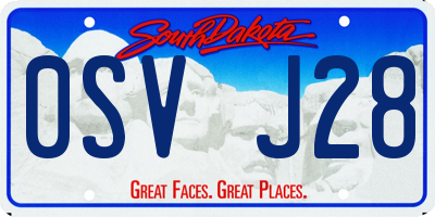 SD license plate 0SVJ28
