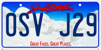 SD license plate 0SVJ29