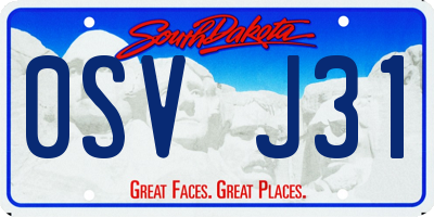 SD license plate 0SVJ31