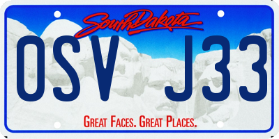 SD license plate 0SVJ33