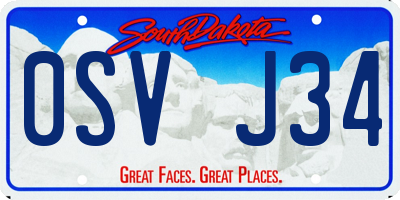 SD license plate 0SVJ34