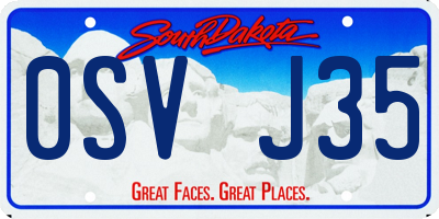 SD license plate 0SVJ35
