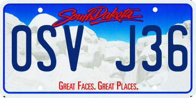 SD license plate 0SVJ36
