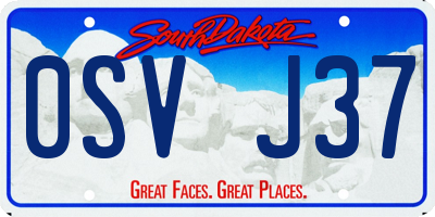 SD license plate 0SVJ37