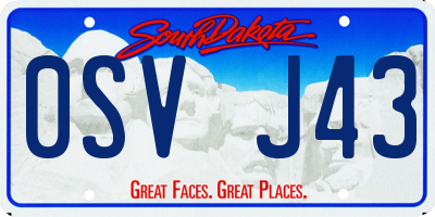 SD license plate 0SVJ43