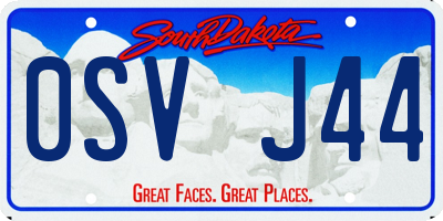 SD license plate 0SVJ44