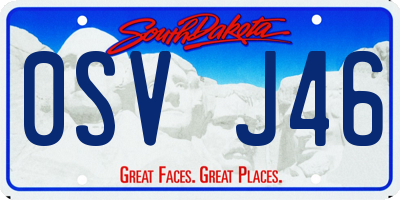 SD license plate 0SVJ46