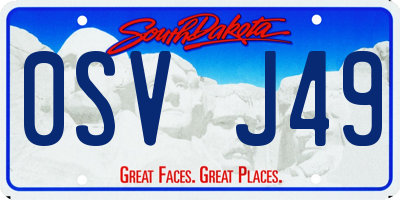 SD license plate 0SVJ49