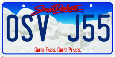 SD license plate 0SVJ55