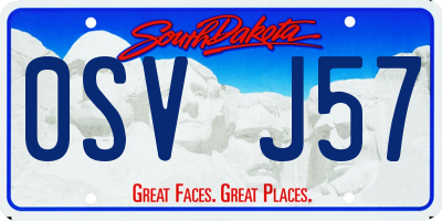 SD license plate 0SVJ57