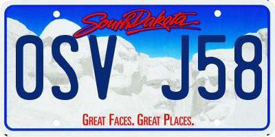 SD license plate 0SVJ58