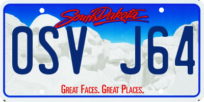 SD license plate 0SVJ64