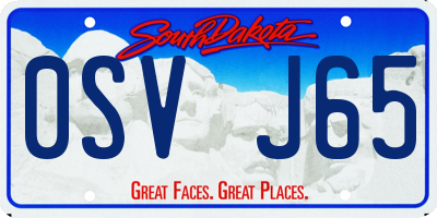 SD license plate 0SVJ65