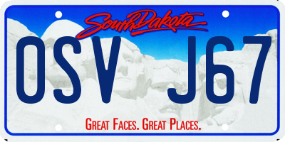 SD license plate 0SVJ67