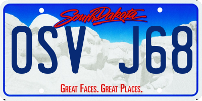 SD license plate 0SVJ68