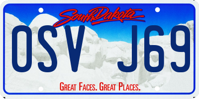 SD license plate 0SVJ69