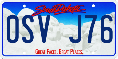 SD license plate 0SVJ76